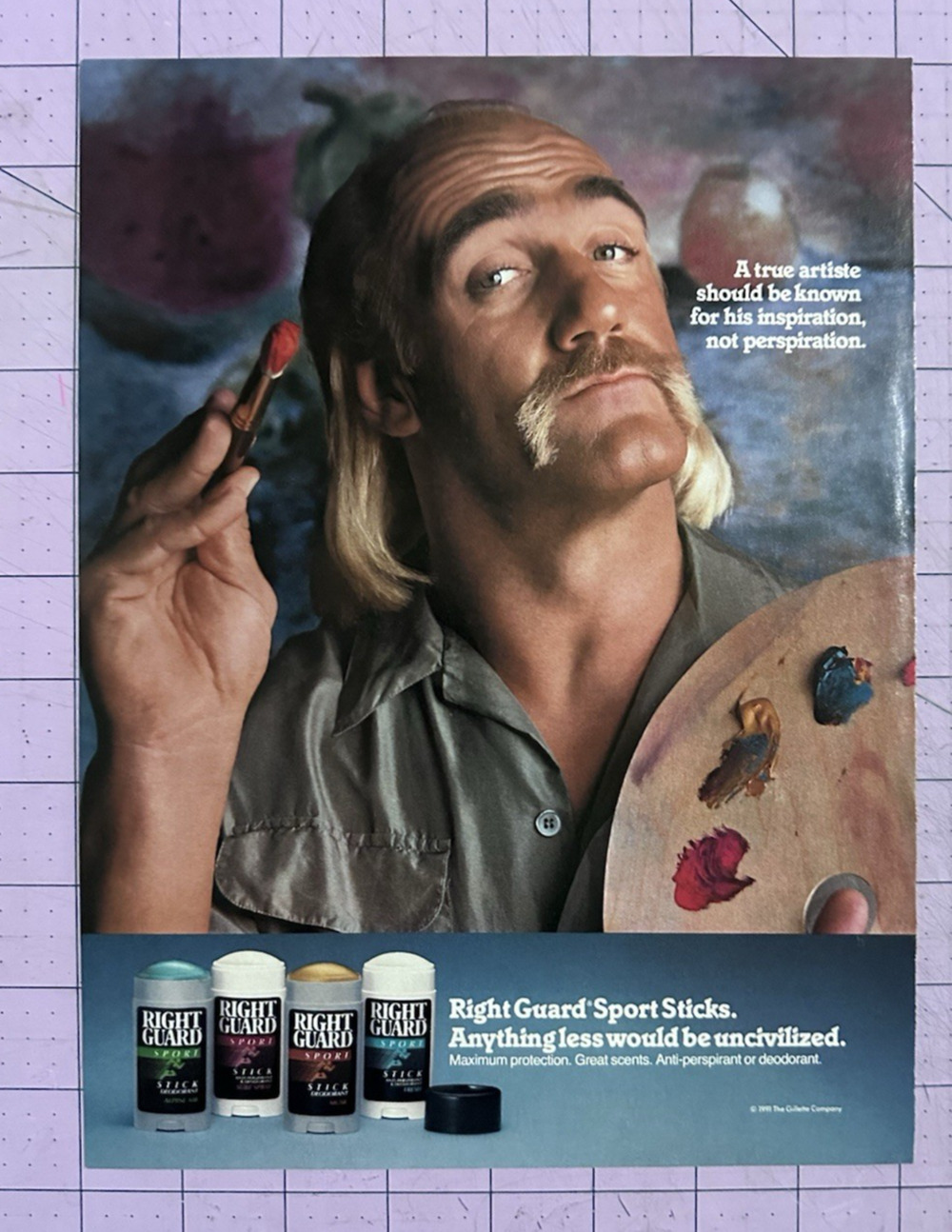 Hulk Hogan for Right Guard Deodorant 1992 Print Ad
